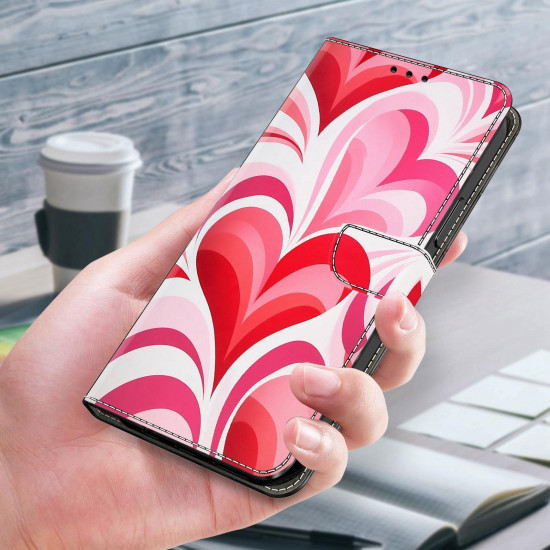 For Samsung Galaxy S24+ / S25+ 5G Crystal-Like Painted Vegan Leather Phone Case(Love Hearts)