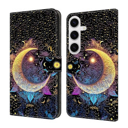 For Samsung Galaxy S24+ / S25+ 5G Crystal-Like Painted Vegan Leather Phone Case(Radiant Moon)