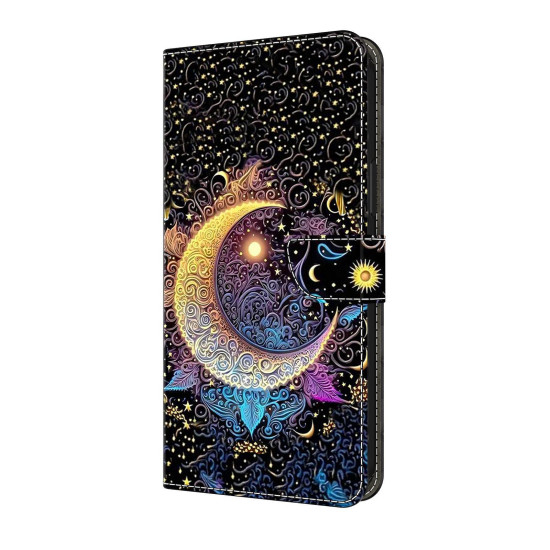 For Samsung Galaxy S24+ / S25+ 5G Crystal-Like Painted Vegan Leather Phone Case(Radiant Moon)