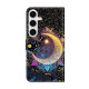 For Samsung Galaxy S24+ / S25+ 5G Crystal-Like Painted Vegan Leather Phone Case(Radiant Moon)