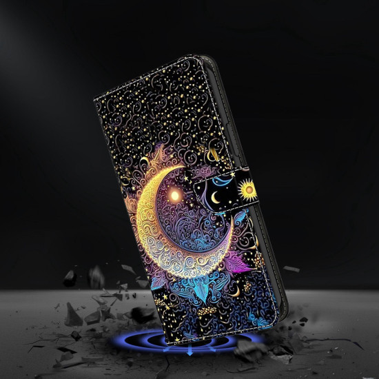 For Samsung Galaxy S24+ / S25+ 5G Crystal-Like Painted Vegan Leather Phone Case(Radiant Moon)