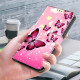 For Samsung Galaxy S24+ / S25+ 5G Crystal-Like Painted Vegan Leather Phone Case(Pink Butterfly)