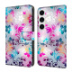 For Samsung Galaxy S24+ / S25+ 5G Crystal-Like Painted Vegan Leather Phone Case(Retro Flowers)