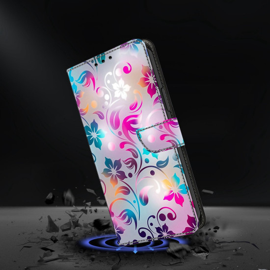For Samsung Galaxy S24+ / S25+ 5G Crystal-Like Painted Vegan Leather Phone Case(Retro Flowers)