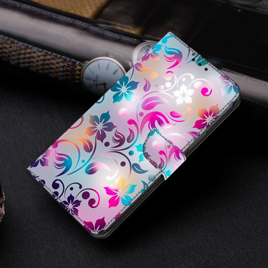 For Samsung Galaxy S24+ / S25+ 5G Crystal-Like Painted Vegan Leather Phone Case(Retro Flowers)