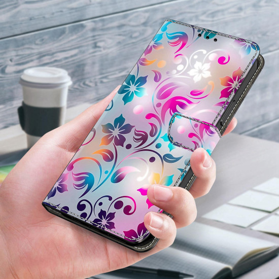 For Samsung Galaxy S24+ / S25+ 5G Crystal-Like Painted Vegan Leather Phone Case(Retro Flowers)