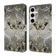 For Samsung Galaxy S24+ / S25+ 5G Crystal-Like Painted Vegan Leather Phone Case(Lace Butterfly)