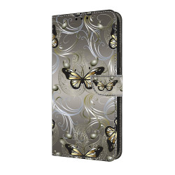 For Samsung Galaxy S24+ / S25+ 5G Crystal-Like Painted Vegan Leather Phone Case(Lace Butterfly)