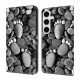 For Samsung Galaxy S24+ / S25+ 5G Crystal-Like Painted Vegan Leather Phone Case(Stone Footprints)