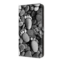 For Samsung Galaxy S24+ / S25+ 5G Crystal-Like Painted Vegan Leather Phone Case(Stone Footprints)