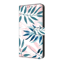 For Samsung Galaxy S24+ / S25+ 5G Crystal-Like Painted Vegan Leather Phone Case(Watercolor Leaves)