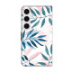 For Samsung Galaxy S24+ / S25+ 5G Crystal-Like Painted Vegan Leather Phone Case(Watercolor Leaves)