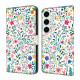 For Samsung Galaxy S24+ / S25+ 5G Crystal-Like Painted Vegan Leather Phone Case(Small Flowerbed)