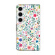 For Samsung Galaxy S24+ / S25+ 5G Crystal-Like Painted Vegan Leather Phone Case(Small Flowerbed)