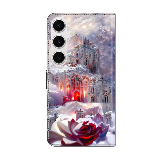 For Samsung Galaxy S24+ / S25+ 5G Crystal-Like Painted Vegan Leather Phone Case(Snow Castle)