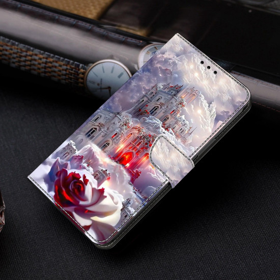 For Samsung Galaxy S24+ / S25+ 5G Crystal-Like Painted Vegan Leather Phone Case(Snow Castle)