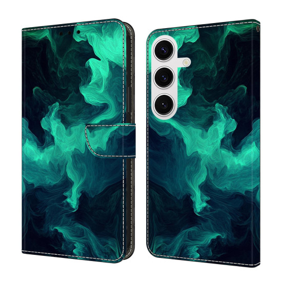 For Samsung Galaxy S24+ / S25+ 5G Crystal-Like Painted Vegan Leather Phone Case(Smoke)