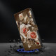 For Samsung Galaxy S24+ / S25+ 5G Crystal-Like Painted Vegan Leather Phone Case(Brown Rose)