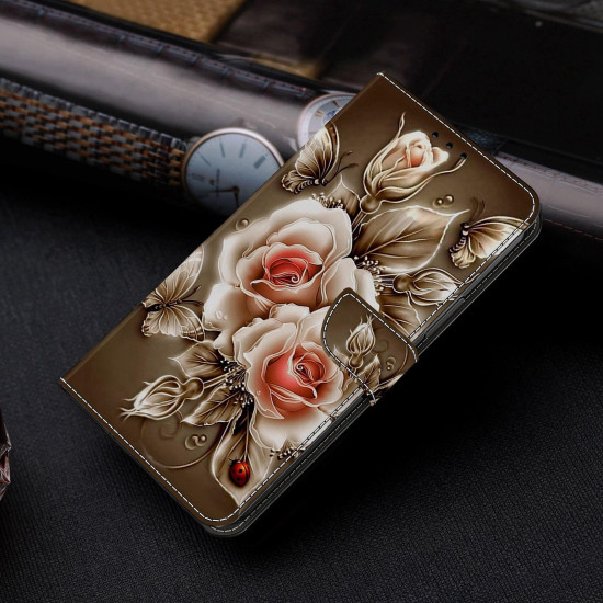 For Samsung Galaxy S24+ / S25+ 5G Crystal-Like Painted Vegan Leather Phone Case(Brown Rose)
