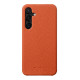 For Samsung Galaxy S24+ 5G melkco Litchi Texture Magnetic Half Coverage Genuine Leather Phone Case(Orange)