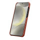 For Samsung Galaxy S24+ 5G melkco Litchi Texture Magnetic Half Coverage Genuine Leather Phone Case(Orange)