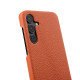 For Samsung Galaxy S24+ 5G melkco Litchi Texture Magnetic Half Coverage Genuine Leather Phone Case(Orange)