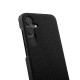 For Samsung Galaxy S24+ 5G melkco Litchi Texture Magnetic Half Coverage Genuine Leather Phone Case(Black)