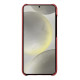 For Samsung Galaxy S24+ 5G melkco Litchi Texture Magnetic Half Coverage Genuine Leather Phone Case(Red)