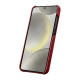 For Samsung Galaxy S24+ 5G melkco Litchi Texture Magnetic Half Coverage Genuine Leather Phone Case(Red)