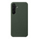 For Samsung Galaxy S24+ 5G melkco Litchi Texture Magnetic Half Coverage Genuine Leather Phone Case(Dark Green)