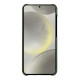 For Samsung Galaxy S24+ 5G melkco Litchi Texture Magnetic Half Coverage Genuine Leather Phone Case(Dark Green)