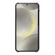 For Samsung Galaxy S24+ 5G melkco Litchi Texture Magnetic Half Coverage Genuine Leather Phone Case(Dark Purple)