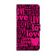For Samsung Galaxy S24+ 5G Crystal-Like Painted Vegan Leather Phone Case(LOVE)