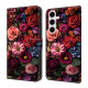 For Samsung Galaxy S24+ 5G Crystal-Like Painted Vegan Leather Phone Case(Flower Garden)