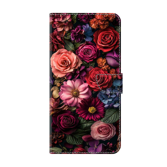 For Samsung Galaxy S24+ 5G Crystal-Like Painted Vegan Leather Phone Case(Flower Garden)