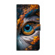 For Samsung Galaxy S24+ 5G Crystal-Like Painted Vegan Leather Phone Case(Blue Eyes)