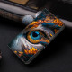 For Samsung Galaxy S24+ 5G Crystal-Like Painted Vegan Leather Phone Case(Blue Eyes)