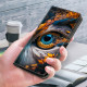 For Samsung Galaxy S24+ 5G Crystal-Like Painted Vegan Leather Phone Case(Blue Eyes)
