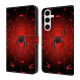 For Samsung Galaxy S24+ 5G Crystal-Like Painted Vegan Leather Phone Case(Black Spider)