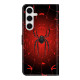 For Samsung Galaxy S24+ 5G Crystal-Like Painted Vegan Leather Phone Case(Black Spider)
