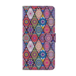 For Samsung Galaxy S24+ 5G Crystal-Like Painted Vegan Leather Phone Case(Red Floral Ethnic)