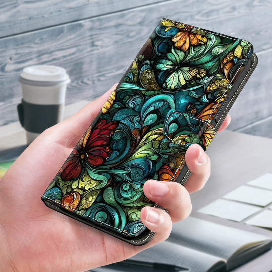 For Samsung Galaxy S24+ 5G Crystal-Like Painted Vegan Leather Phone Case(Flowers)
