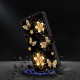 For Samsung Galaxy S24+ 5G Crystal-Like Painted Vegan Leather Phone Case(Gold Flower Gold Butterfly)