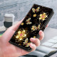 For Samsung Galaxy S24+ 5G Crystal-Like Painted Vegan Leather Phone Case(Gold Flower Gold Butterfly)