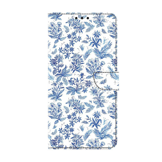 For Samsung Galaxy S24+ 5G Crystal-Like Painted Vegan Leather Phone Case(Watercolor Flowers Plants)