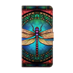 For Samsung Galaxy S24+ 5G Crystal-Like Painted Vegan Leather Phone Case(Colorful Dragonfly)