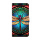 For Samsung Galaxy S24+ 5G Crystal-Like Painted Vegan Leather Phone Case(Colorful Dragonfly)