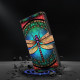 For Samsung Galaxy S24+ 5G Crystal-Like Painted Vegan Leather Phone Case(Colorful Dragonfly)