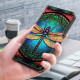 For Samsung Galaxy S24+ 5G Crystal-Like Painted Vegan Leather Phone Case(Colorful Dragonfly)