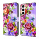 For Samsung Galaxy S24+ 5G Crystal-Like Painted Vegan Leather Phone Case(Fresh Flowers)
